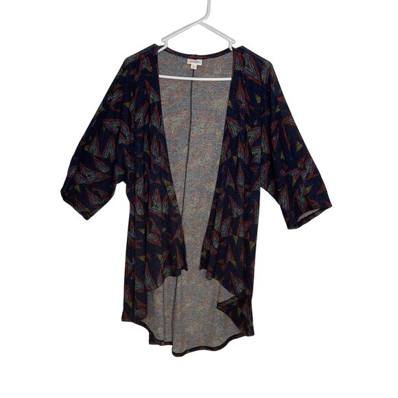 LulaRoe LINDSAY Lindsey size small kimono jacket open front knit sweater graphic - Picture 1 of 13